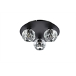 Elegant Lighting Graham 3-Light Crystal/Iron Ceiling Lamp in Black