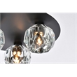 Elegant Lighting Graham 3-Light Crystal/Iron Ceiling Lamp in Black