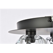 Elegant Lighting Graham 3-Light Crystal/Iron Ceiling Lamp in Black