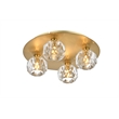 Elegant Lighting Graham 4-Light Crystal/Iron Ceiling Lamp in Gold
