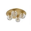 Elegant Lighting Graham 4-Light Crystal/Iron Ceiling Lamp in Gold