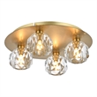 Elegant Lighting Graham 4-Light Crystal/Iron Ceiling Lamp in Gold