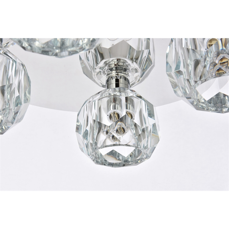 Elegant Lighting Graham 4-Light Crystal/Iron Ceiling Lamp in Chrome
