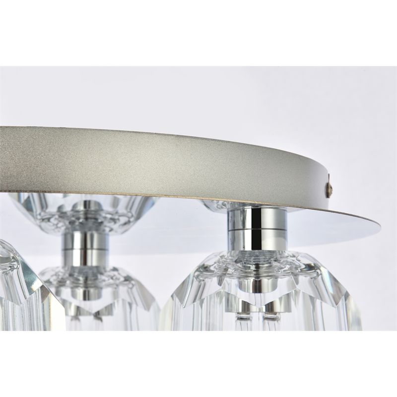 Elegant Lighting Graham 4-Light Crystal/Iron Ceiling Lamp in Chrome