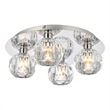 Elegant Lighting Graham 4-Light Crystal/Iron Ceiling Lamp in Chrome