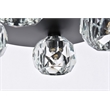 Elegant Lighting Graham 4-Light Crystal/Iron Ceiling Lamp in Black