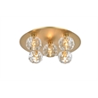 Elegant Lighting Graham 5-Light Crystal/Iron Ceiling Lamp in Gold