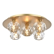 Elegant Lighting Graham 5-Light Crystal/Iron Ceiling Lamp in Gold