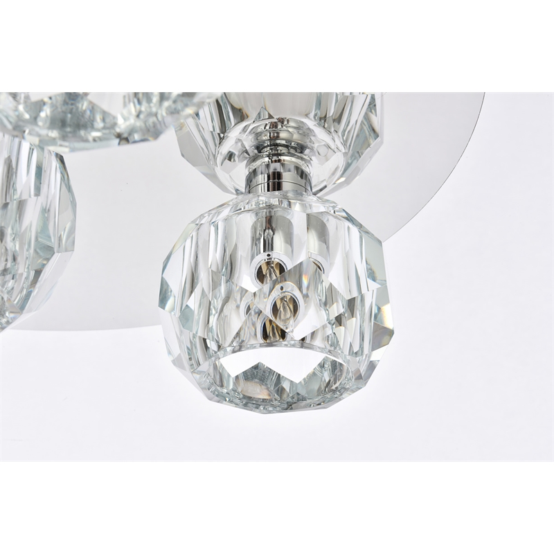 Elegant Lighting Graham 5-Light Crystal/Iron Ceiling Lamp in Chrome