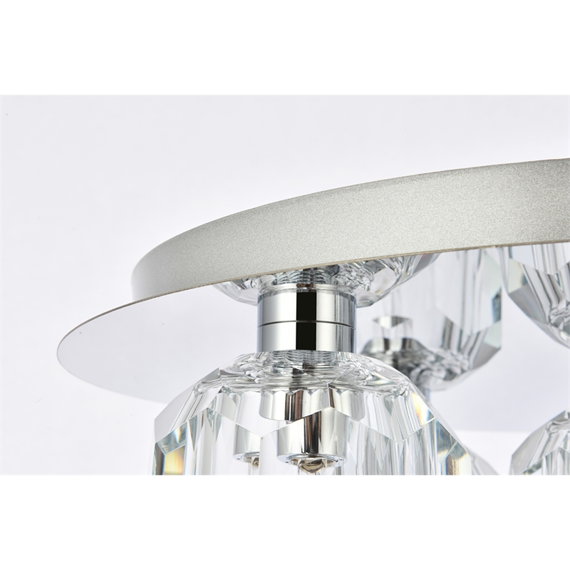 Elegant Lighting Graham 5-Light Crystal/Iron Ceiling Lamp in Chrome