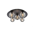 Elegant Lighting Graham 5-Light Crystal/Iron Ceiling Lamp in Black