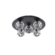 Elegant Lighting Graham 5-Light Crystal/Iron Ceiling Lamp in Black