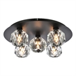 Elegant Lighting Graham 5-Light Crystal/Iron Ceiling Lamp in Black