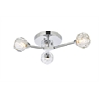 Elegant Lighting Zayne 3-Light Crystal/Iron Flush Mount in Chrome