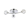 Elegant Lighting Zayne 3-Light Crystal/Iron Flush Mount in Chrome