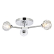 Elegant Lighting Zayne 3-Light Crystal/Iron Flush Mount in Chrome