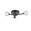 Elegant Lighting Zayne 3-Light Modern Crystal Flush Mount in Black