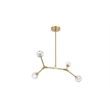 Elegant Lighting Zayne 4-Light Modern Crystal/Iron Pendant in Gold