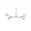 Elegant Lighting Zayne 4-Light Modern Crystal/Iron Pendant in Gold