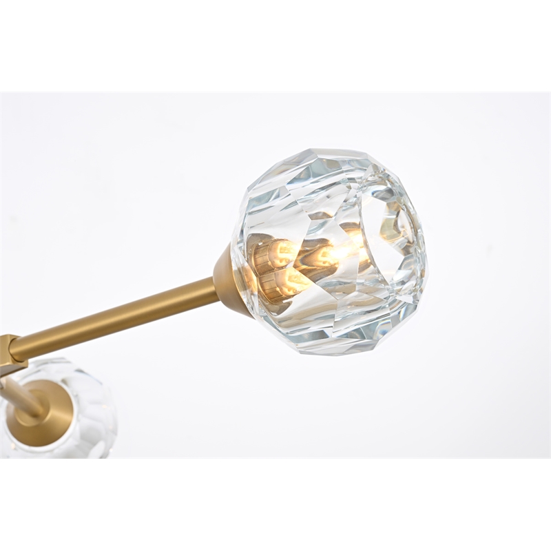 Elegant Lighting Zayne 4-Light Modern Crystal/Iron Pendant in Gold