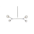 Elegant Lighting Zayne 4-Light Modern Crystal/Iron Pendant in Chrome