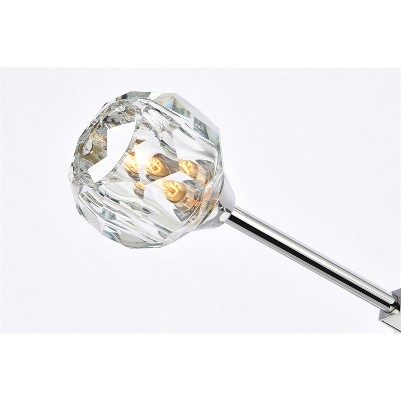 Elegant Lighting Zayne 4-Light Modern Crystal/Iron Pendant in Chrome