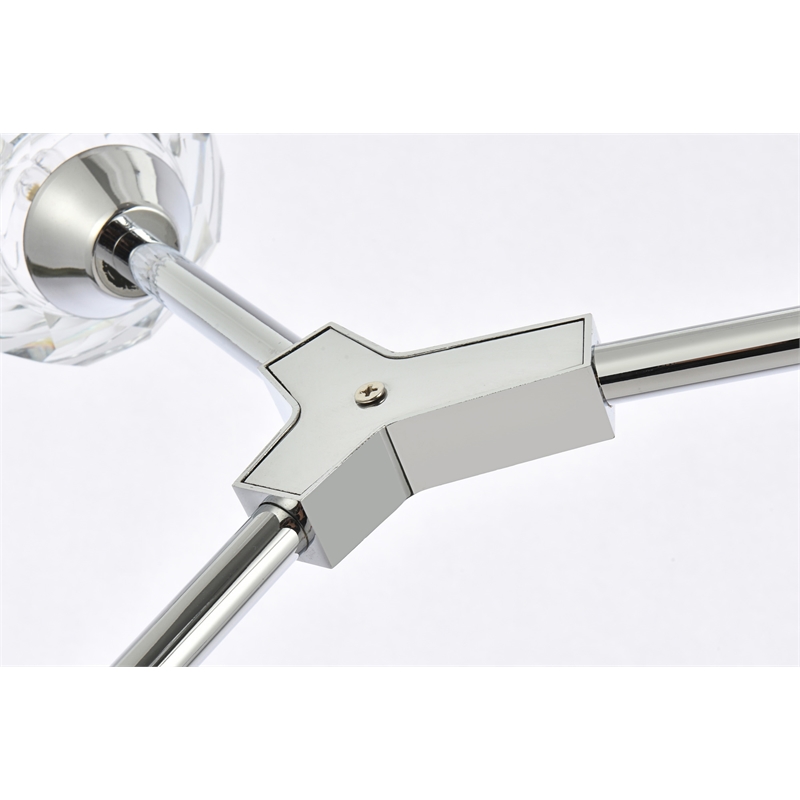 Elegant Lighting Zayne 4-Light Modern Crystal/Iron Pendant in Chrome