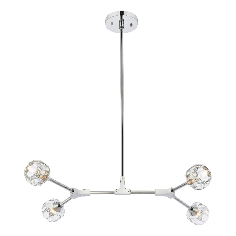 Elegant Lighting Zayne 4-Light Modern Crystal/Iron Pendant in Chrome