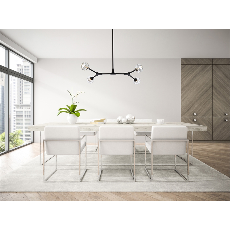 Elegant Lighting Zayne 4-Light Modern Crystal/Iron Pendant in Black