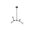 Elegant Lighting Zayne 4-Light Modern Crystal/Iron Pendant in Black