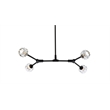 Elegant Lighting Zayne 4-Light Modern Crystal/Iron Pendant in Black