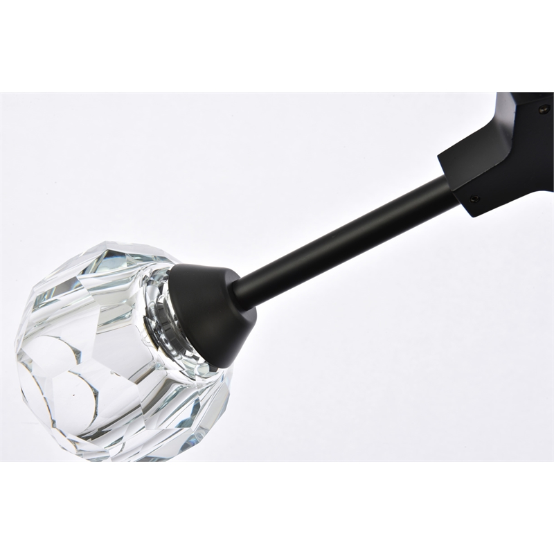 Elegant Lighting Zayne 4-Light Modern Crystal/Iron Pendant in Black