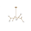 Elegant Lighting Zayne 8-Light Modern Crystal/Iron Pendant in Gold