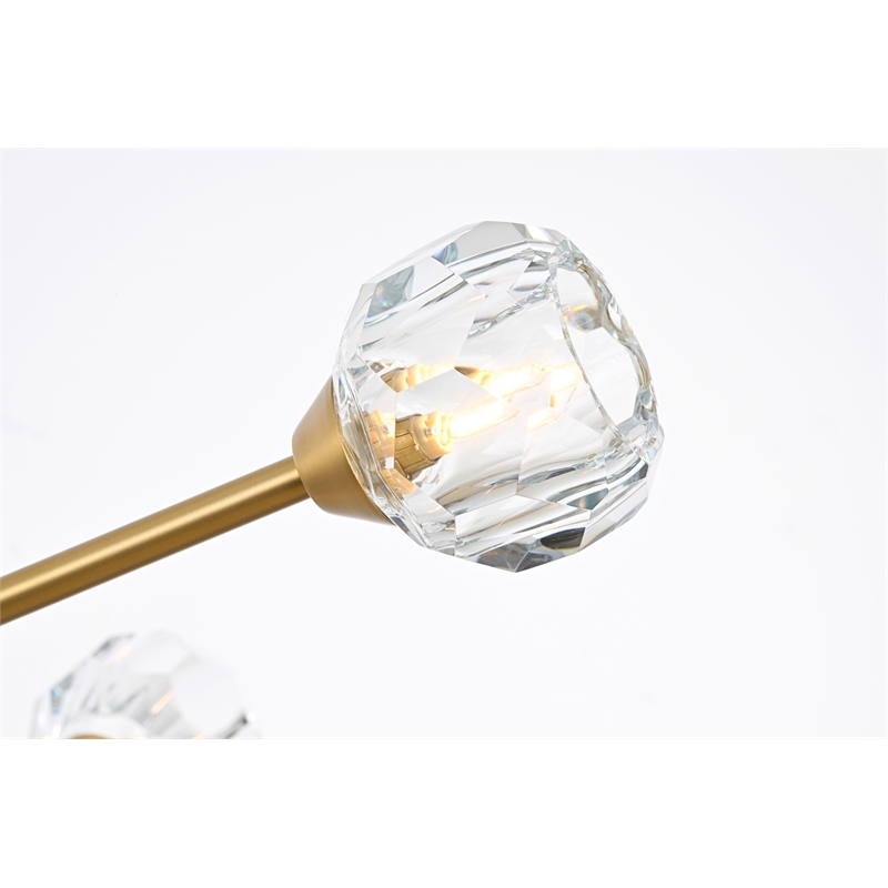 Elegant Lighting Zayne 8-Light Modern Crystal/Iron Pendant in Gold