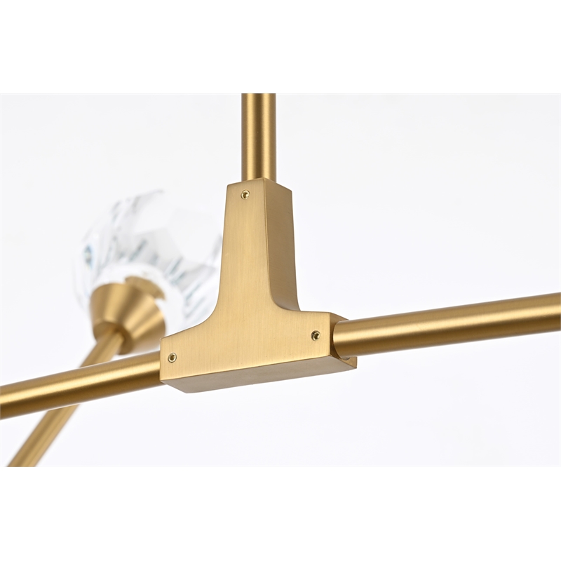 Elegant Lighting Zayne 8-Light Modern Crystal/Iron Pendant in Gold