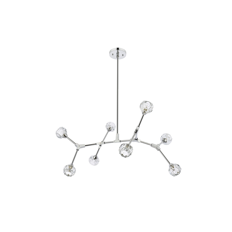 Elegant Lighting Zayne 8-Light Modern Crystal/Iron Pendant in Chrome