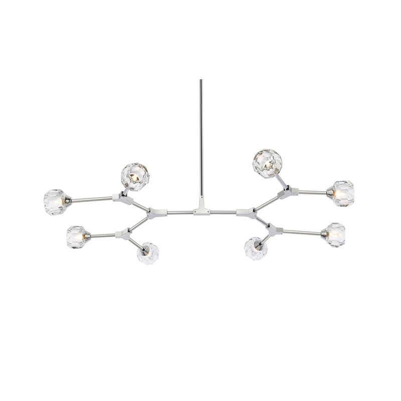 Elegant Lighting Zayne 8-Light Modern Crystal/Iron Pendant in Chrome