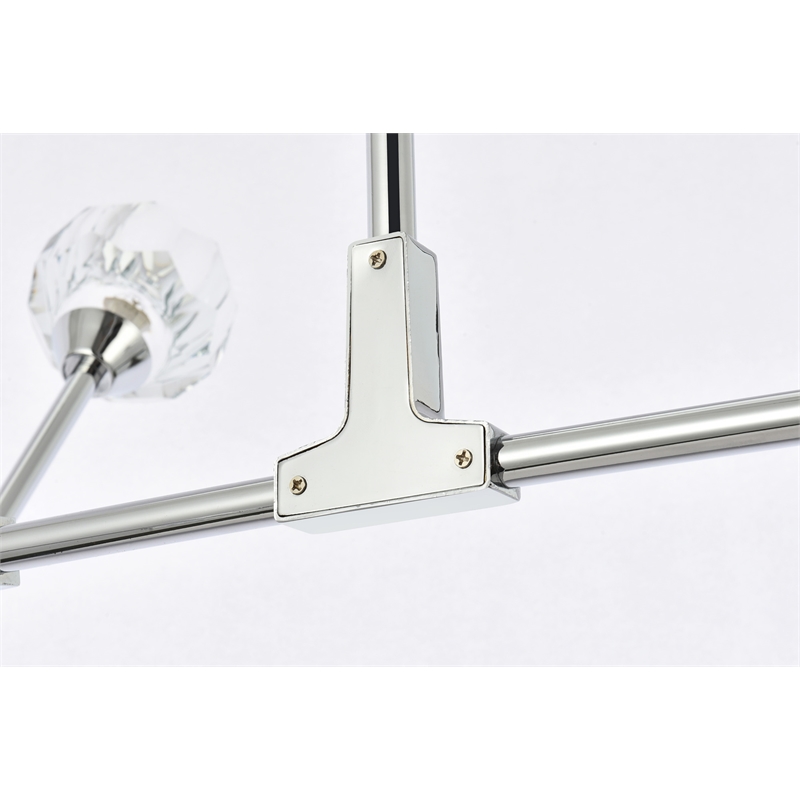 Elegant Lighting Zayne 8-Light Modern Crystal/Iron Pendant in Chrome