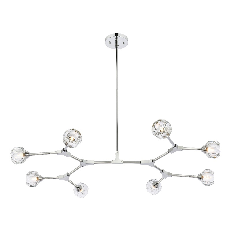 Elegant Lighting Zayne 8-Light Modern Crystal/Iron Pendant in Chrome