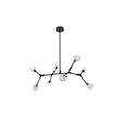 Elegant Lighting Zayne 8-Light Modern Crystal/Iron Pendant in Black