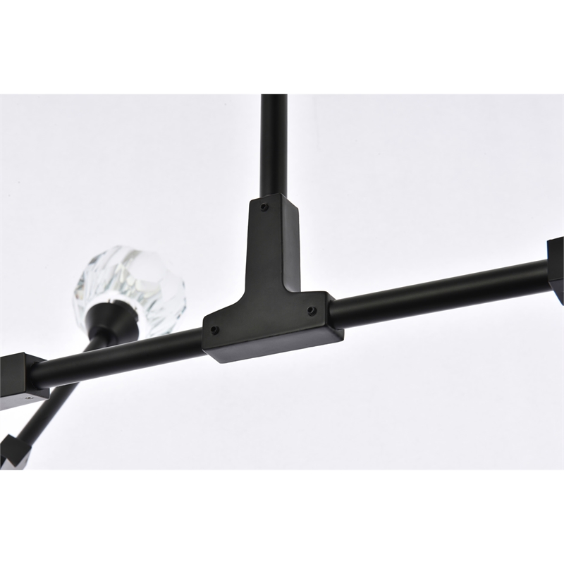 Elegant Lighting Zayne 8-Light Modern Crystal/Iron Pendant in Black