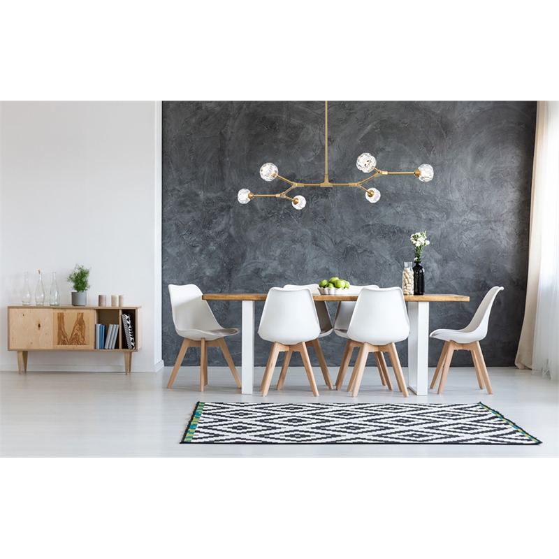 Elegant Lighting Zayne 6-Light Modern Crystal/Iron Pendant in Gold