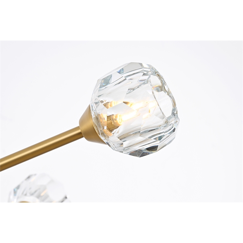 Elegant Lighting Zayne 6-Light Modern Crystal/Iron Pendant in Gold