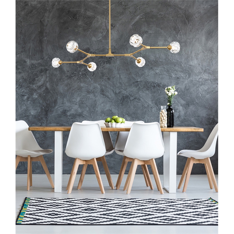 Elegant Lighting Zayne 6-Light Modern Crystal/Iron Pendant in Gold