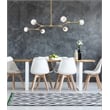 Elegant Lighting Zayne 6-Light Modern Crystal/Iron Pendant in Gold