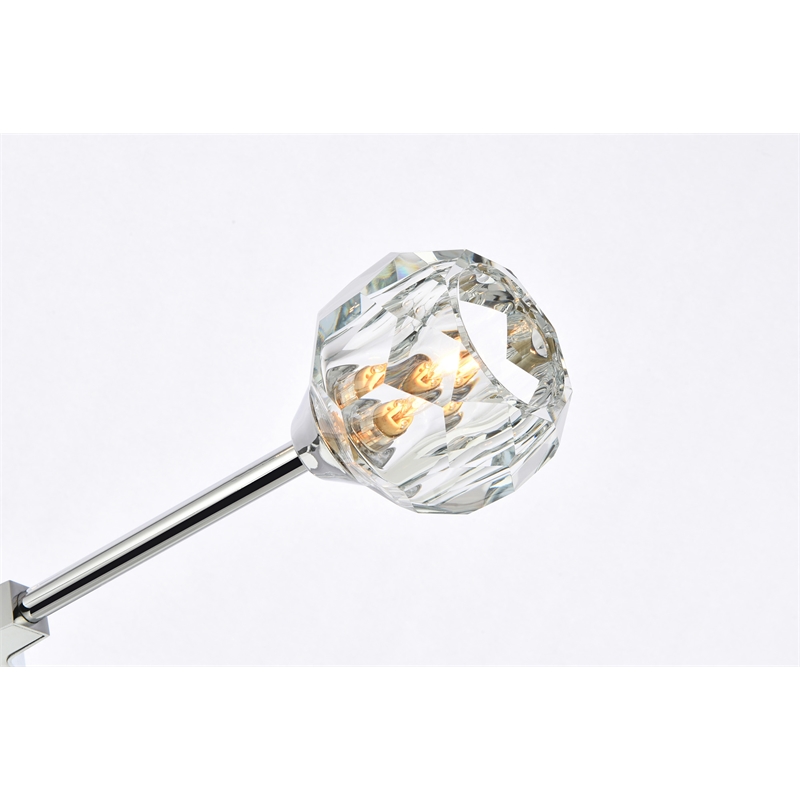 Elegant Lighting Zayne 6-Light Modern Crystal/Iron Pendant in Chrome