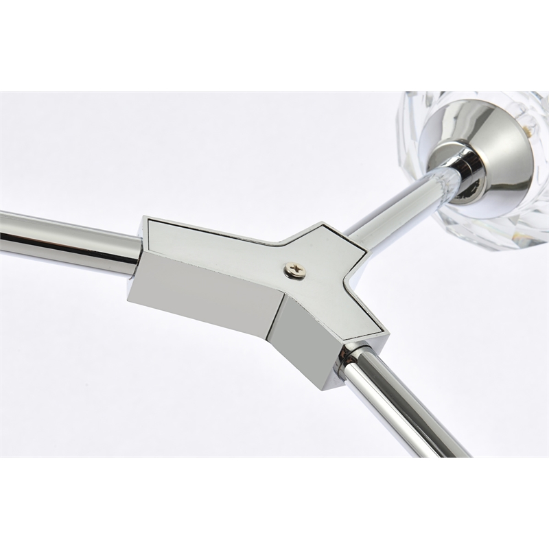 Elegant Lighting Zayne 6-Light Modern Crystal/Iron Pendant in Chrome