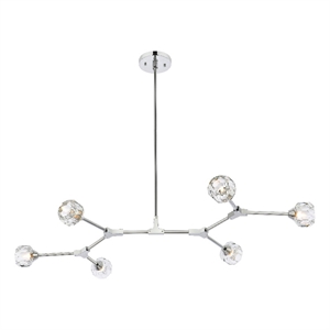 Elegant Lighting Zayne 6-Light Modern Crystal/Iron Pendant in Chrome