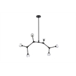 Elegant Lighting Zayne 6-Light Modern Crystal/Iron Pendant in Black