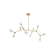 Elegant Lighting Zayne 10-Light Modern Crystal/Iron Pendant in Gold